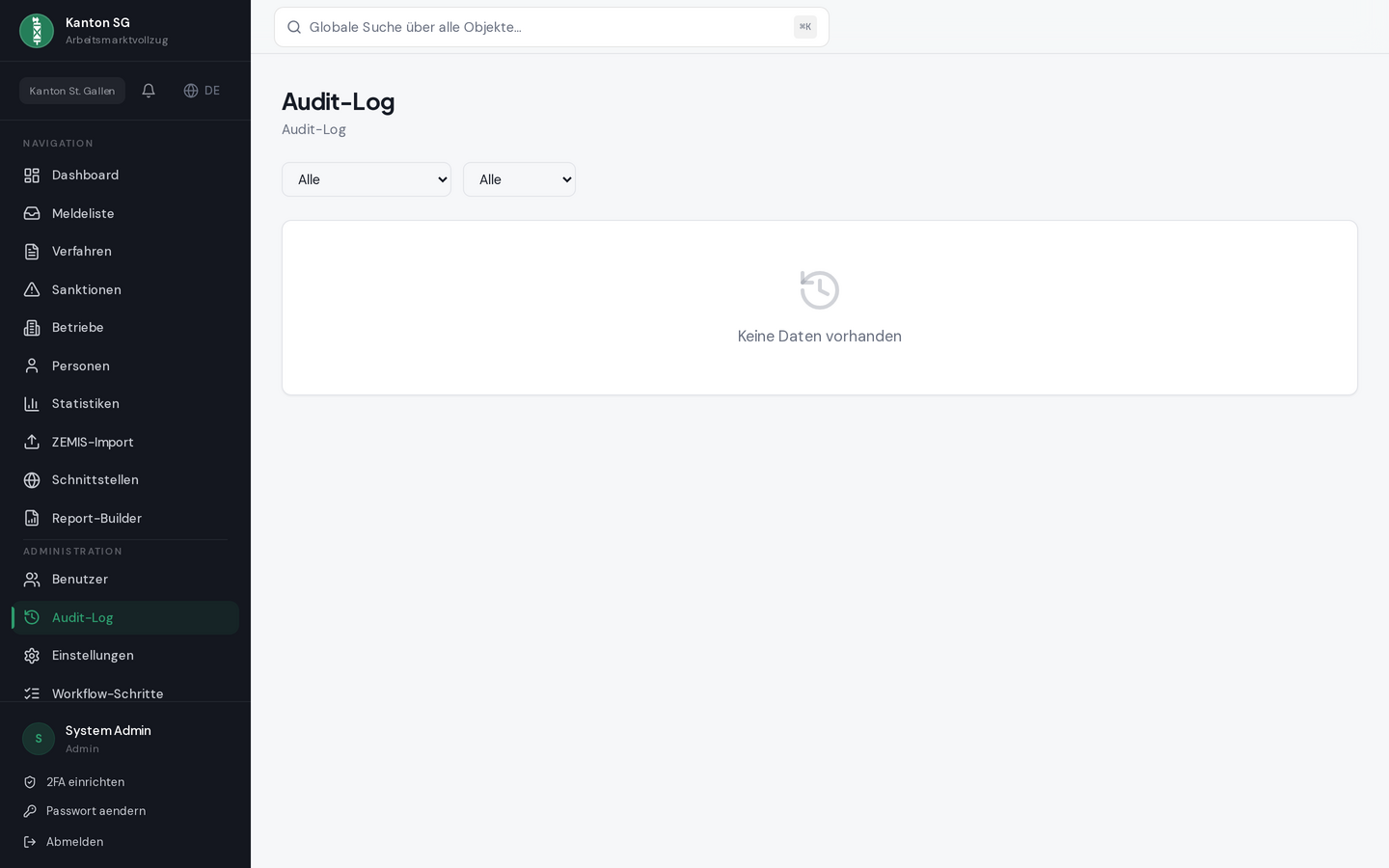 Audit-Log — Append-only Protokollierung aller Änderungen, filterbar.